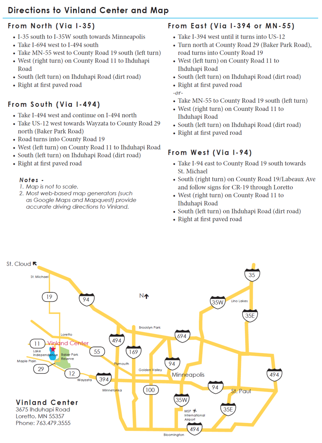 directions to facility